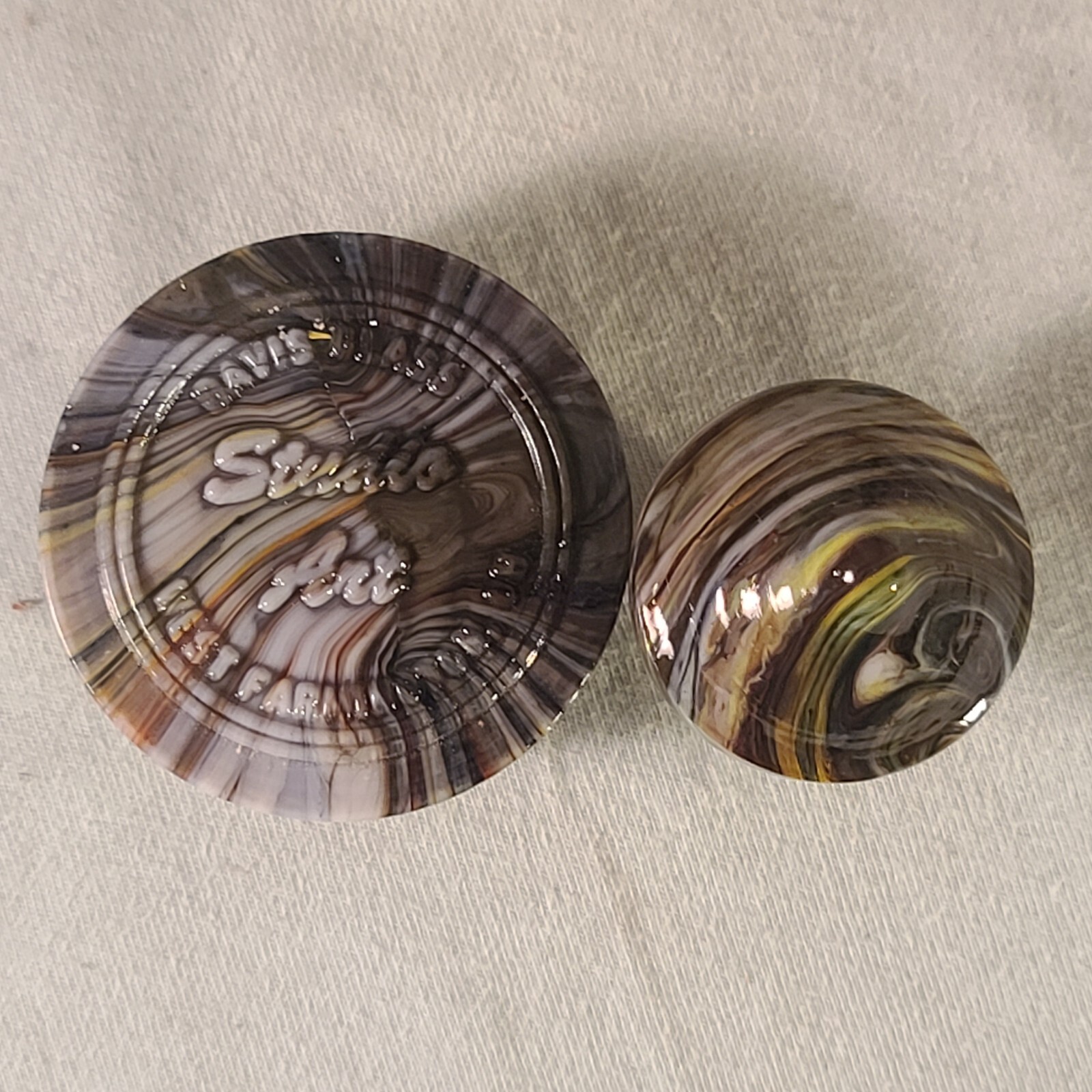 ANDY DAVIS, Glass Art Spinning Top & Base, Joker’s Run (?), #265Q