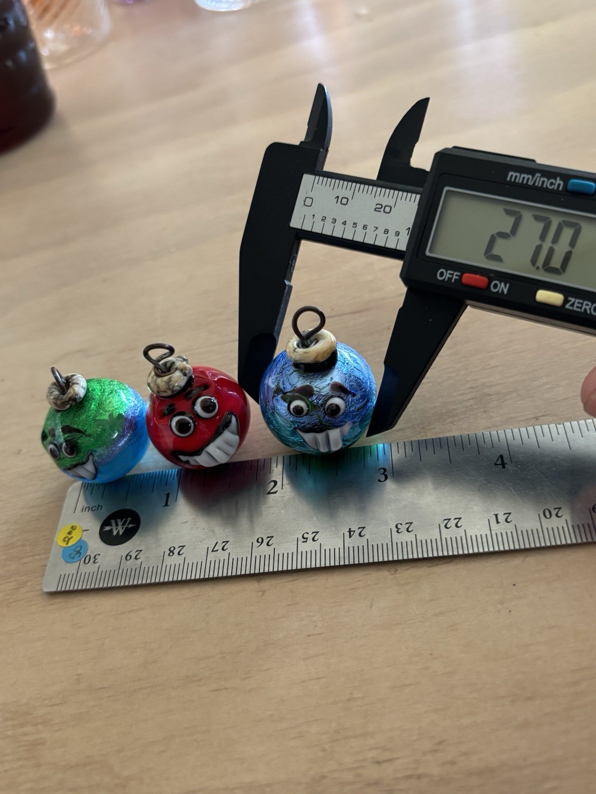 Shortie’s Fancy Handmade Playing&Hiding Marbles Lot Of 3 Snarky Holiday Ornament