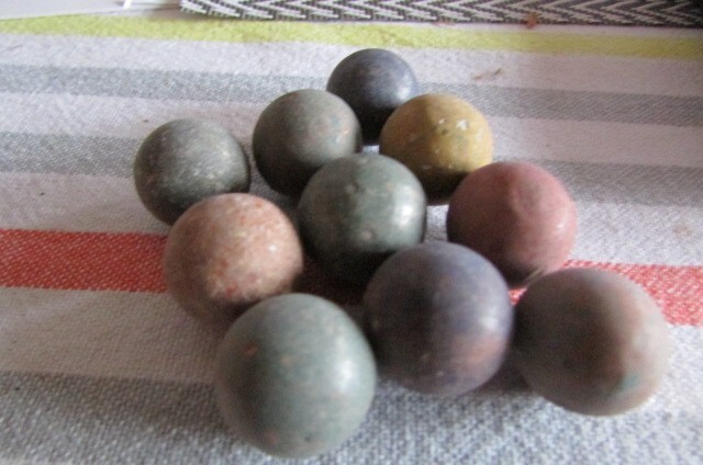 10 19th Century French Clay Marbles