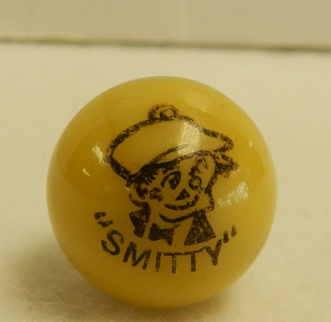 20650m Original Vintage Peltier Glass Comic Picture Marble Smitty .67 In Mint
