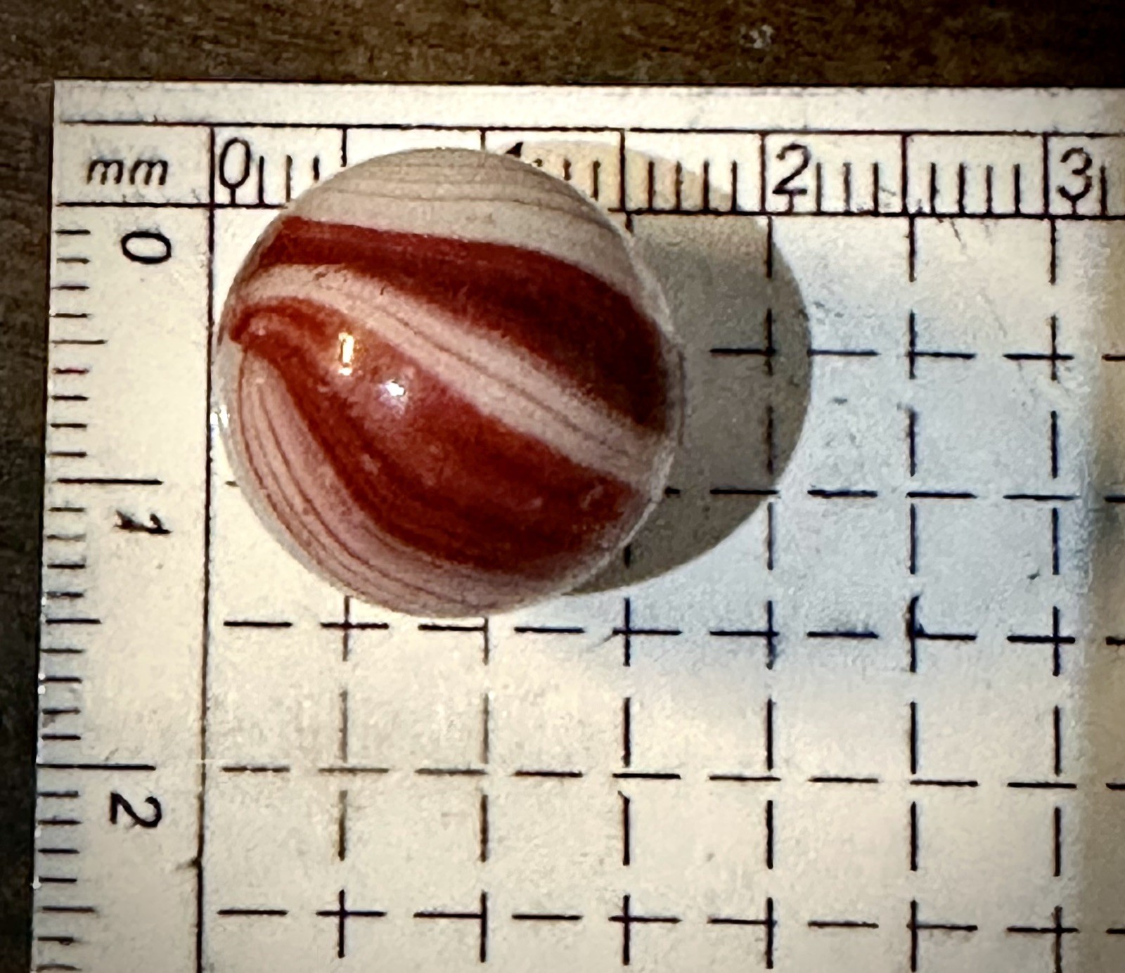 German Transitional Furnace Marble~17mm Chalcedony Agate Imitation UV c1880-1910