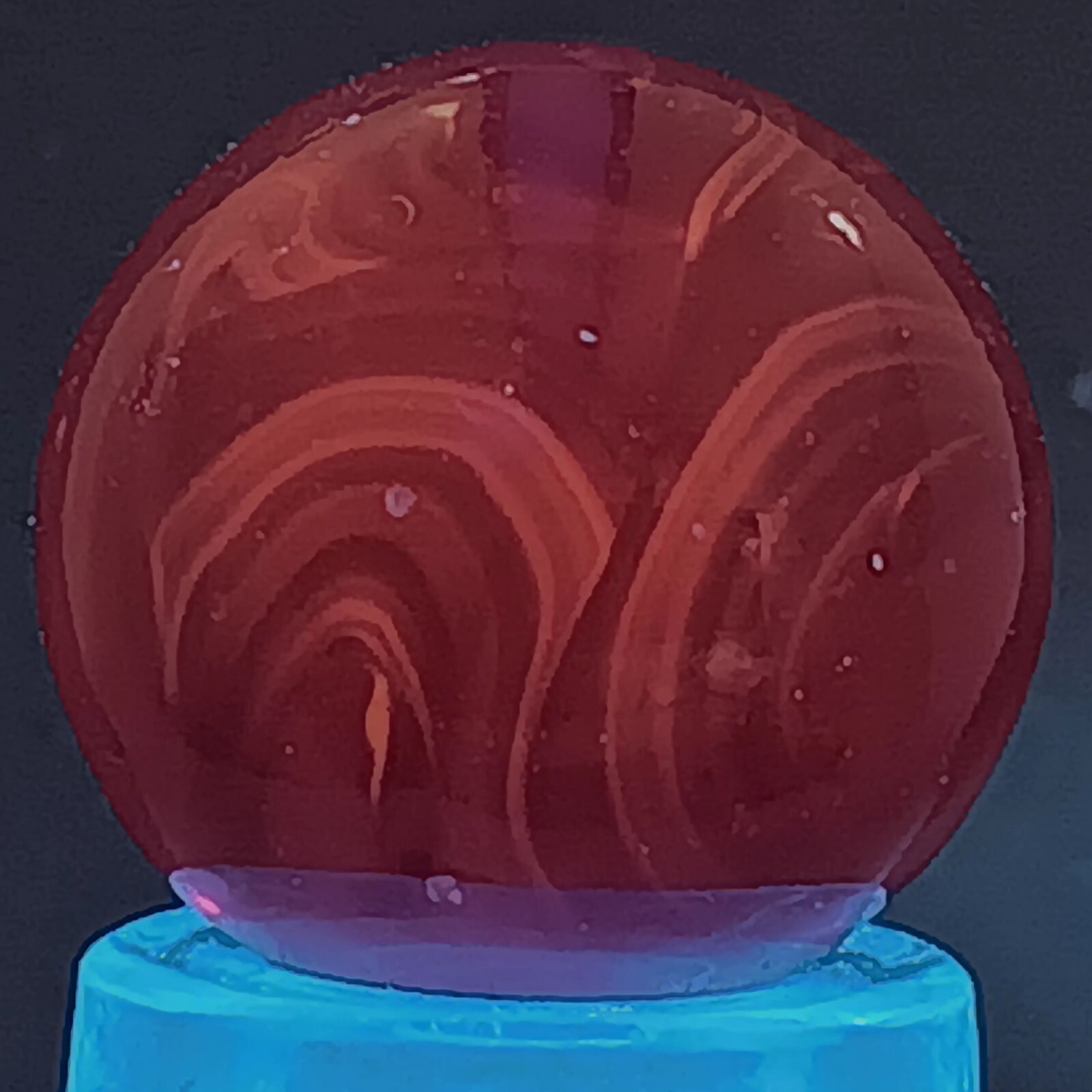 Small Vintage Champion UV-Reactive Swirl Marble .55 Inches Near-Mint Condition