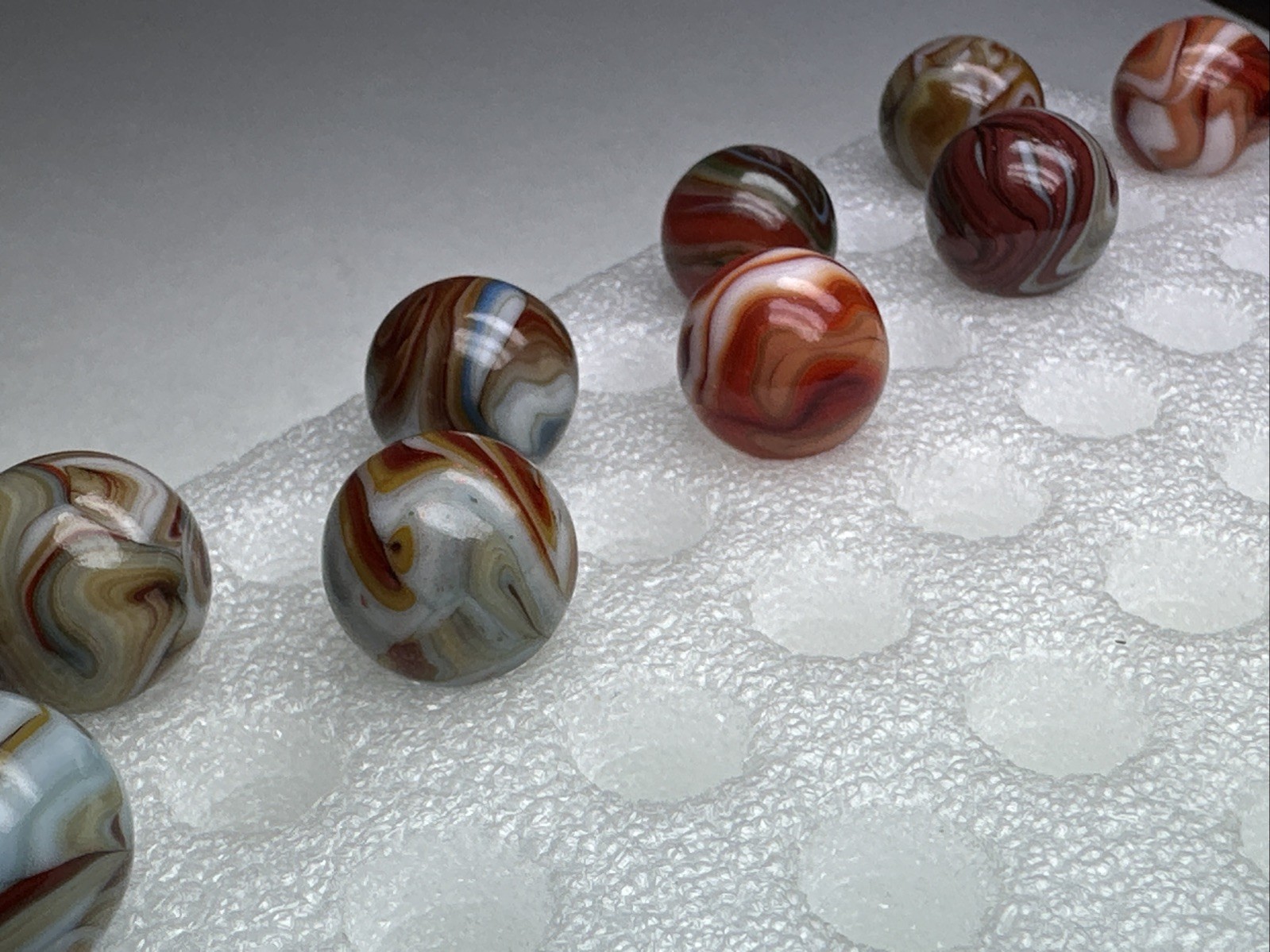 161 Lot of 10 Dave’s Appalachian Swirls marbles! 5/8”