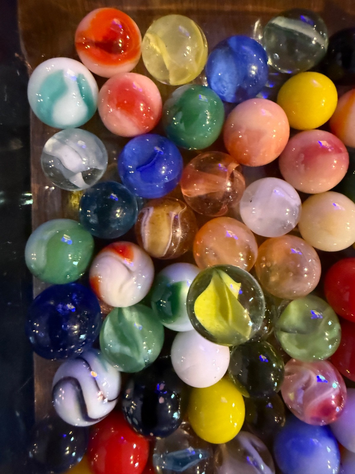 Vintage Marbles (Slags, Swirls, Cats Eyes, Bennies, Etc).Each lot varies Lot#125