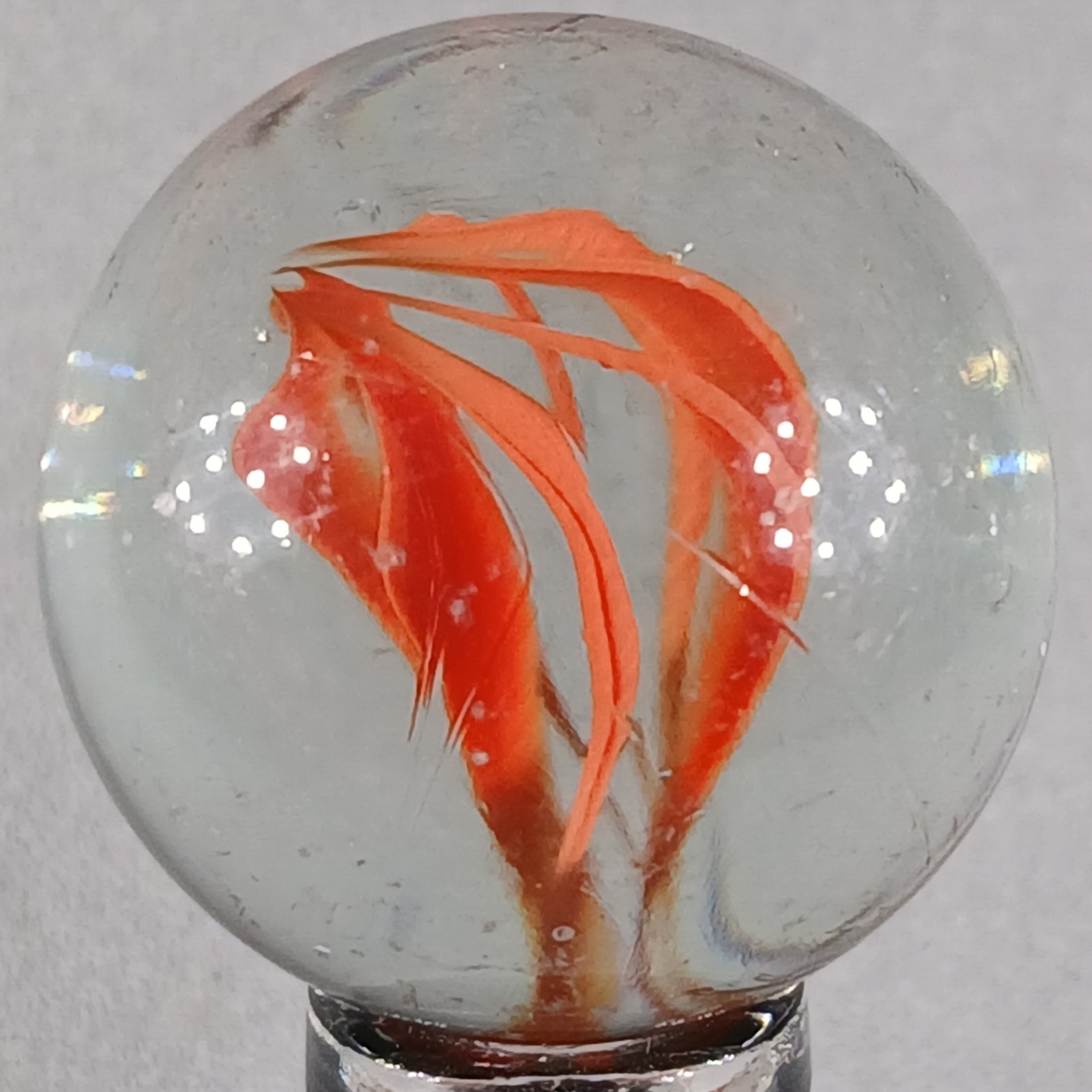 Large Vintage Imported Cat’s Eye Marble .99 Inches Near-Mint Condition