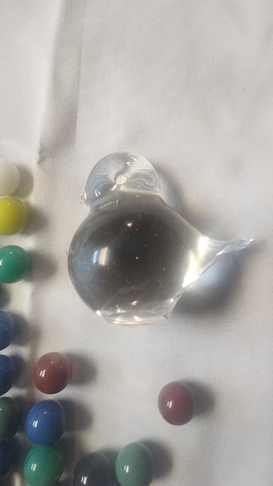 lot of vintage marbles and glass bird