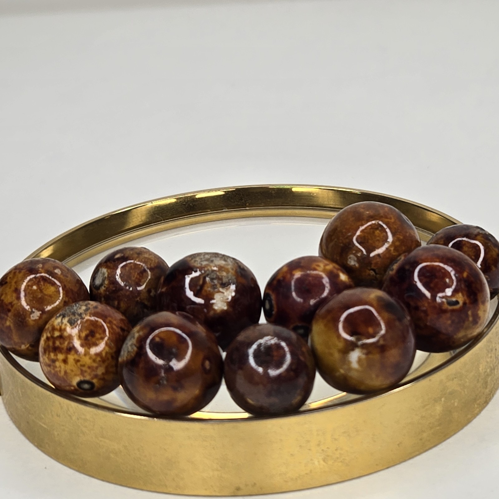 Collection Of Antique Clay Bennington Marbles Handmade 1800s-1900s Glazed (11)