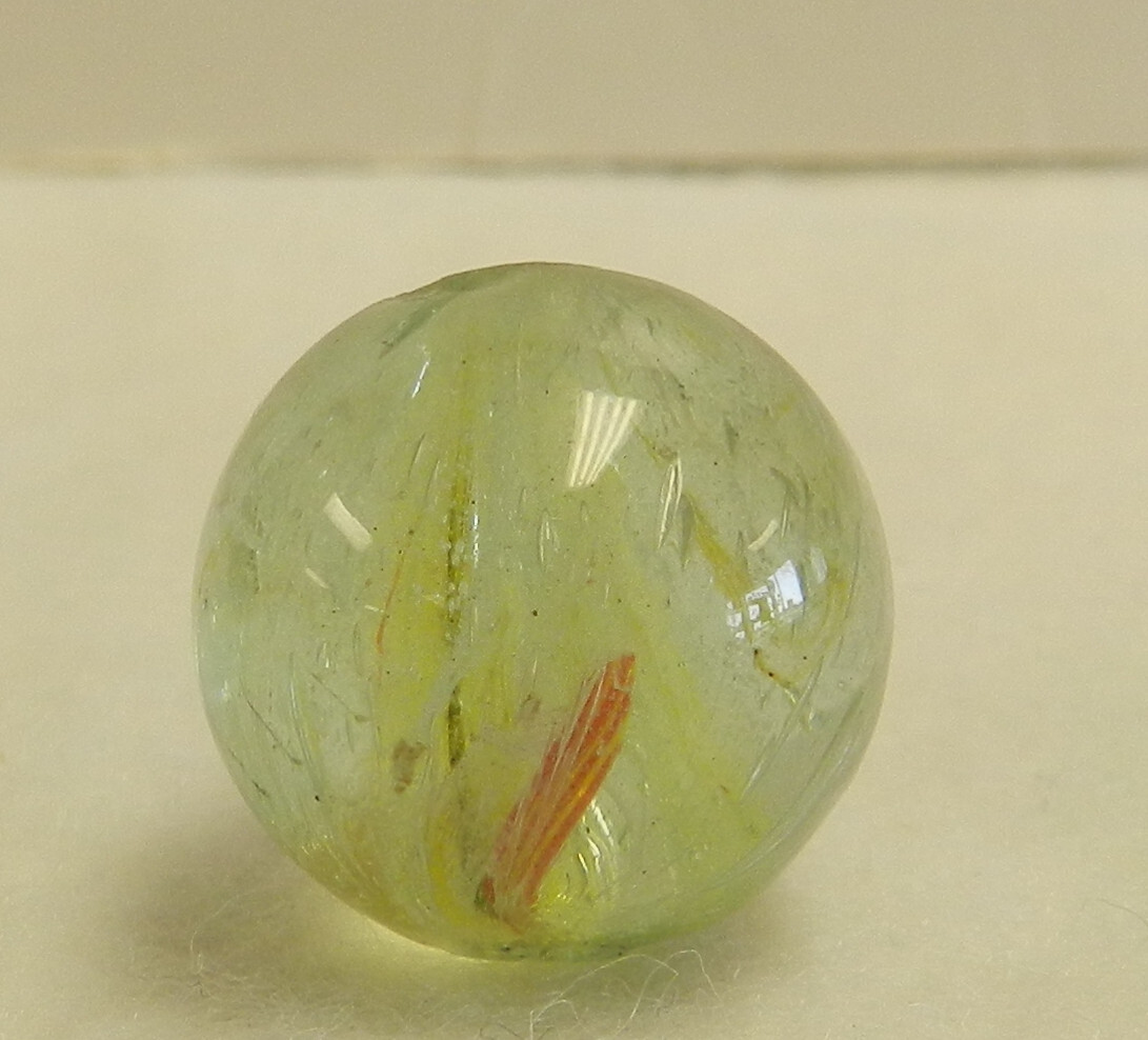 #19155m Unique End of Cane German Handmade Swirl Marble .68 In *Mint*