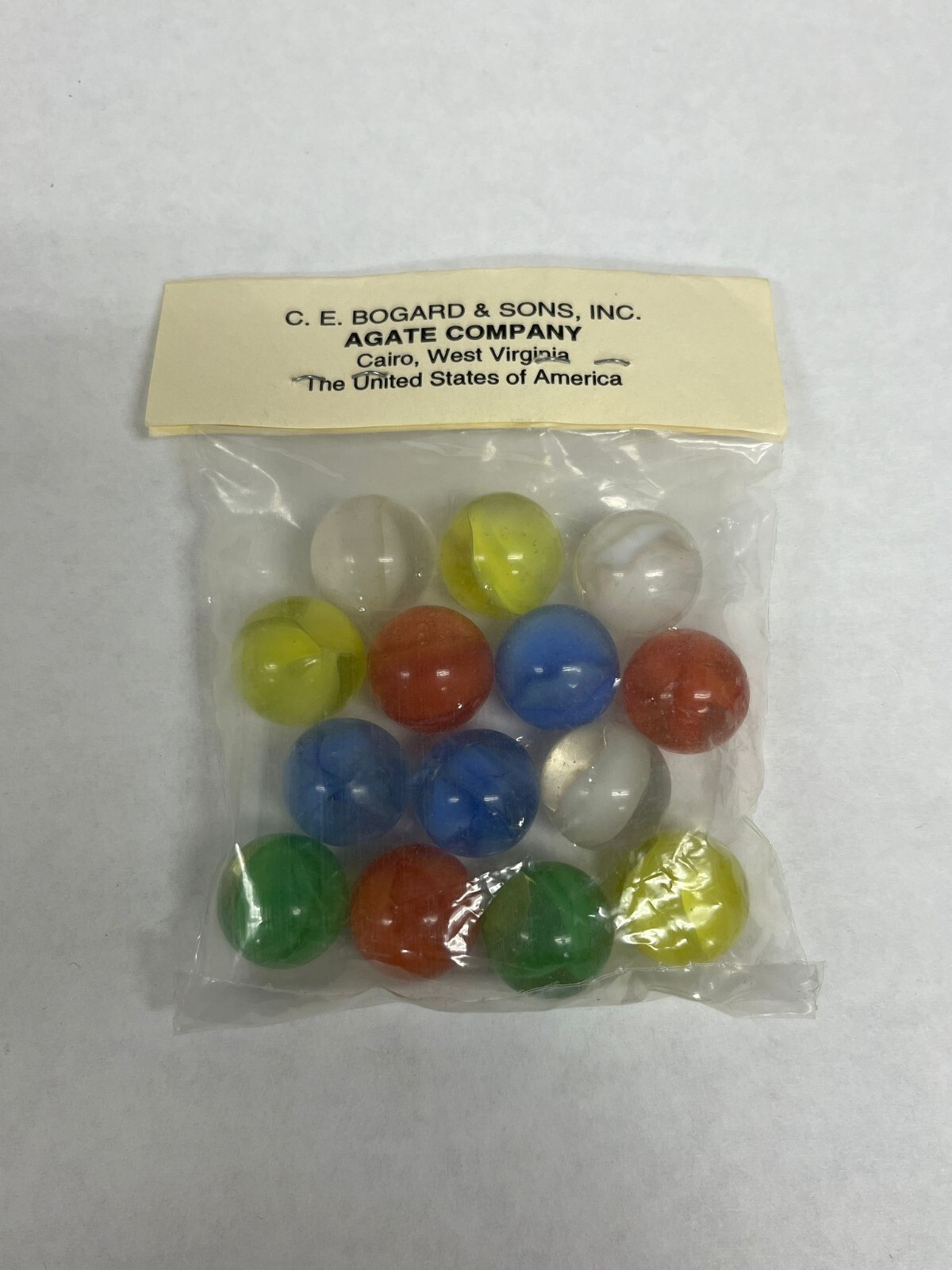 VTG Cat Eyes Glass Marbles C.E. Bogard & Sons Agate Company 14 Count