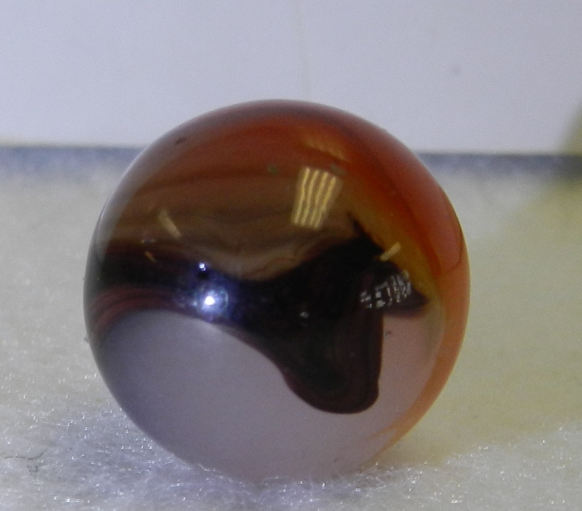 #19883m Vintage Akro Agate Carnelian Oxblood Marble .65 Inches *Near Mint*