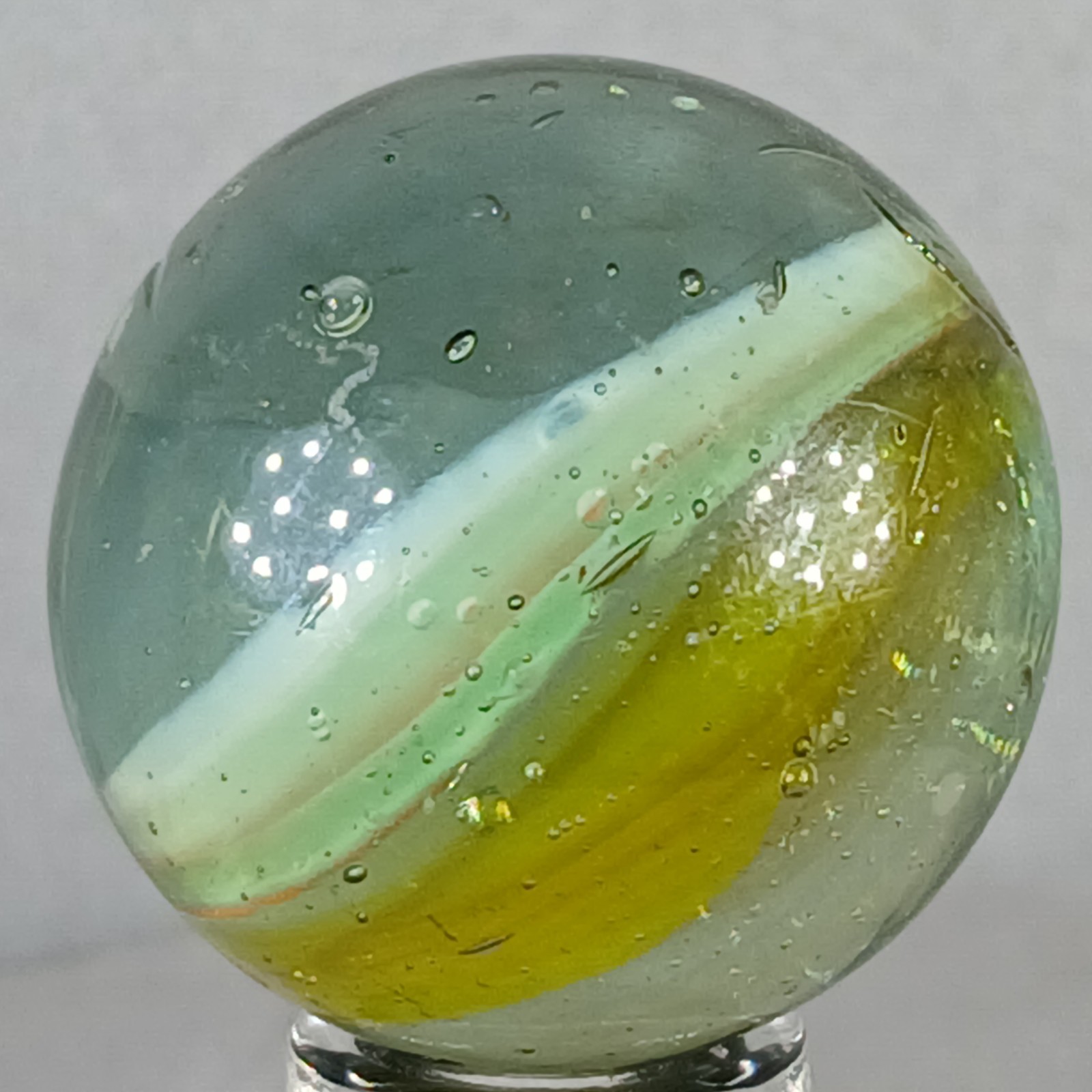 Large Vintage Tri-Color Hybrid Cat’s Eye Marble .94 Inches Near-Mint Condition