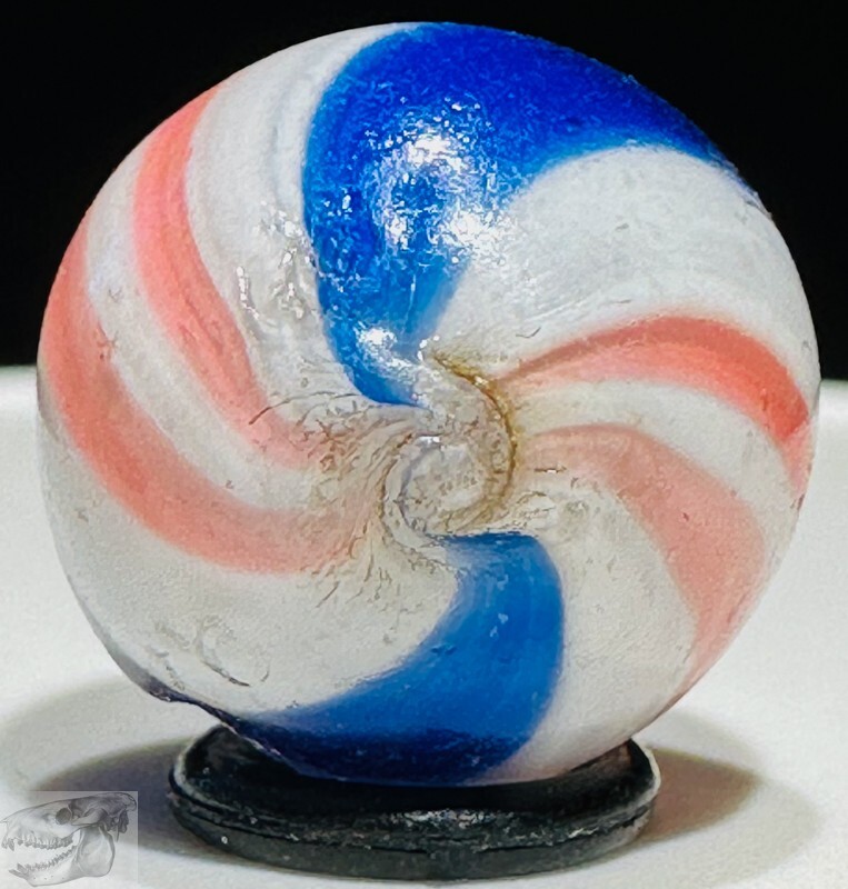 Handmade Peppermint Swirl Marble, 9/16 in, Near Mint, Chip, Germany, S817