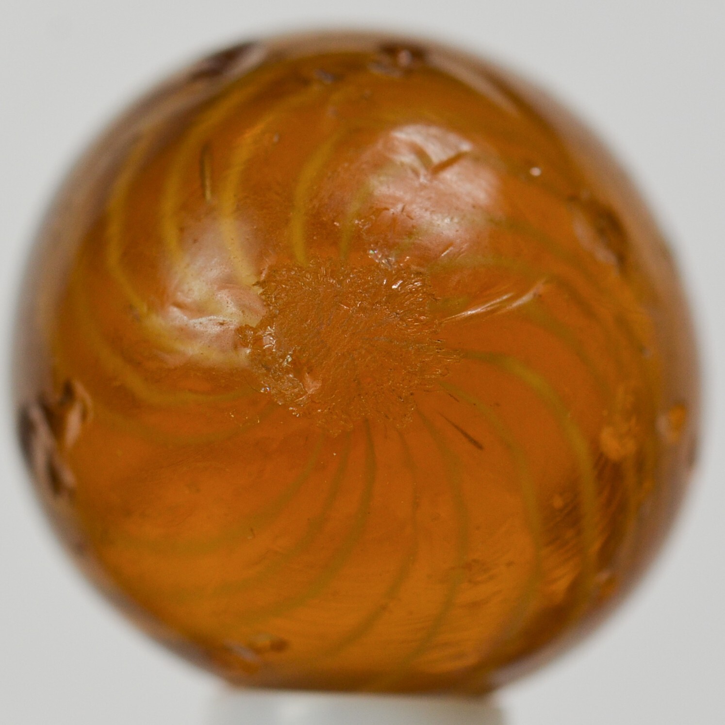 Handmade Gooseberry Marble, Amber Glass, 11/16 in, Good+ Germany 1860-1920 S1418
