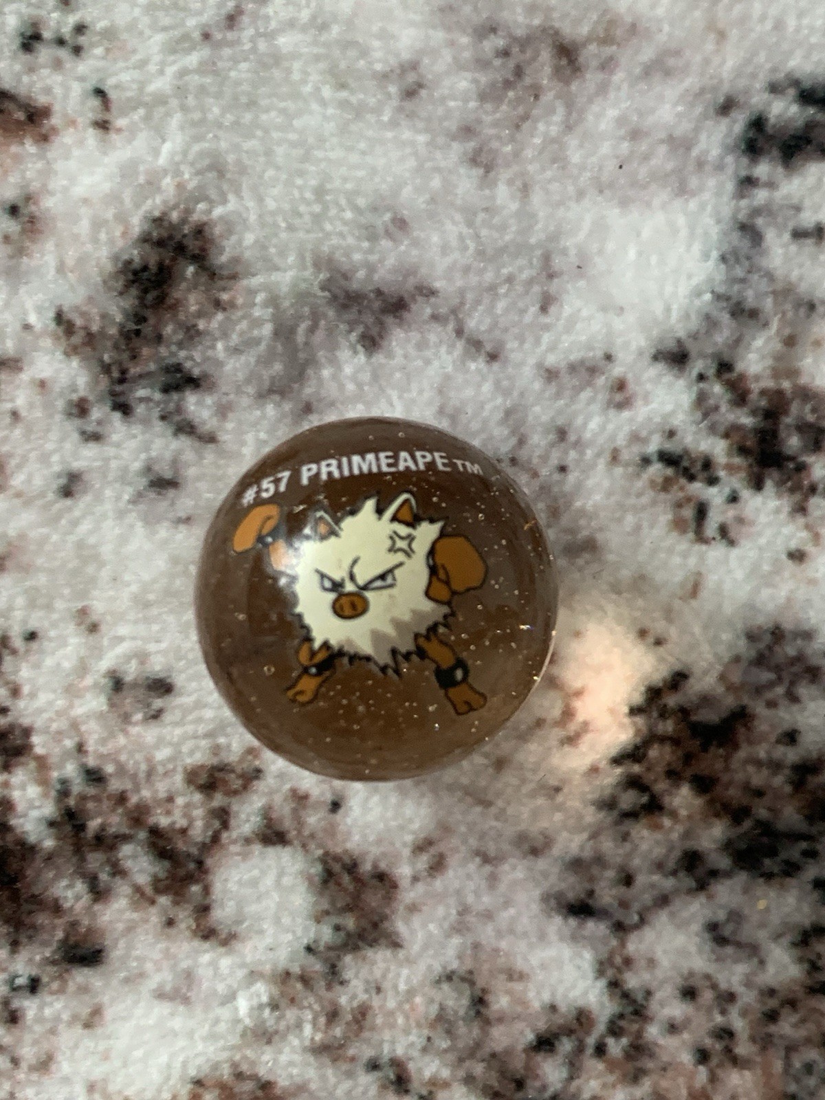 Vintage Pokémon Primeape #57 Glass Marble Toy Biz 1990s Collectible