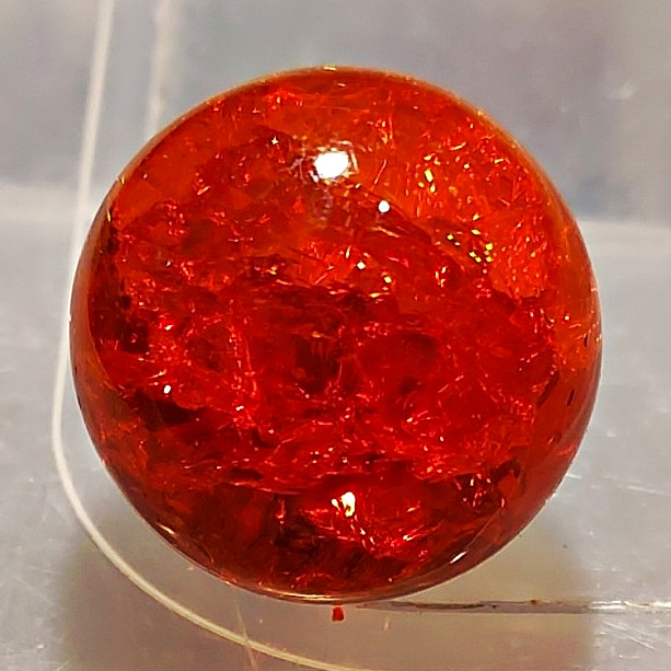 Red/Orange Translucent Glass Toy Marble – Transparent, Single, Ages 17+