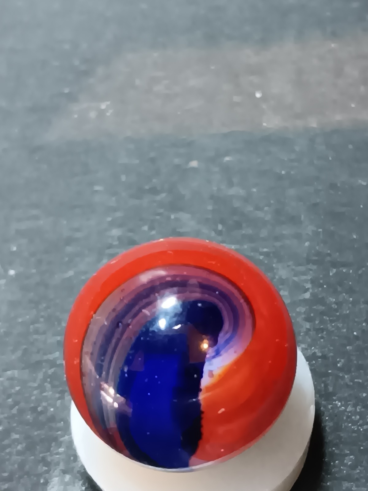 Corkscrew Machine Made Marble Red Blue White Swirl. Akro popeye, mint