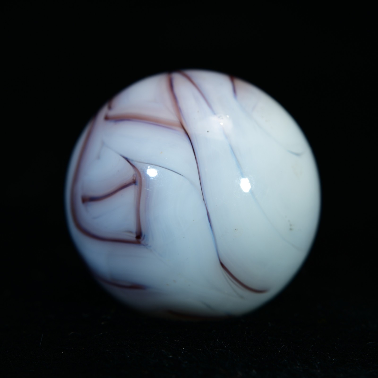 Veiligglas Opaque Vintage Marble Fine-Line Chocolate Swirl 1950’s 16.3mm 5/8”