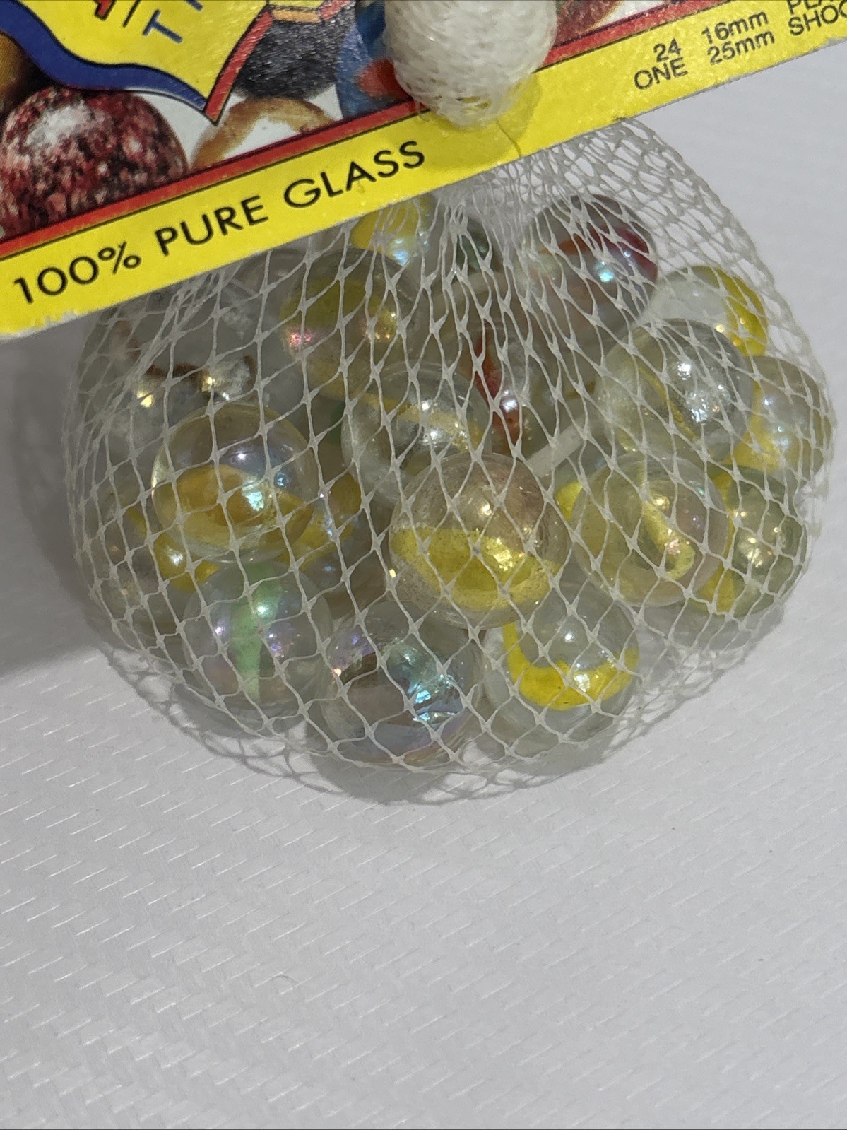 “FLAMES” VACOR MEGA MARBLES Vintage 1990s Net Bag 24 16mm/1 25mm Shooter