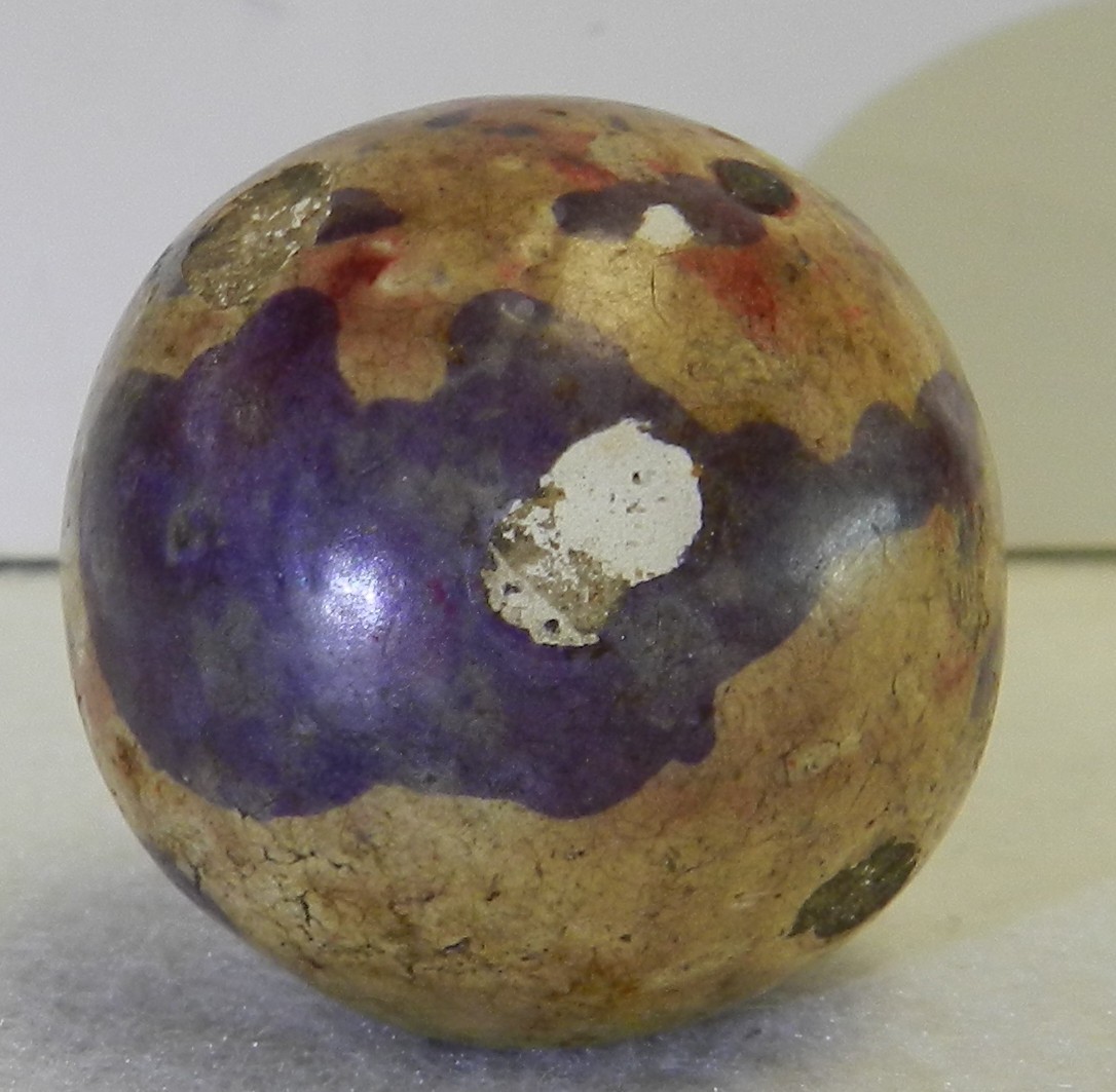 #19602m Huge 1.30 Inches Vintage Dyed Pottery Marble