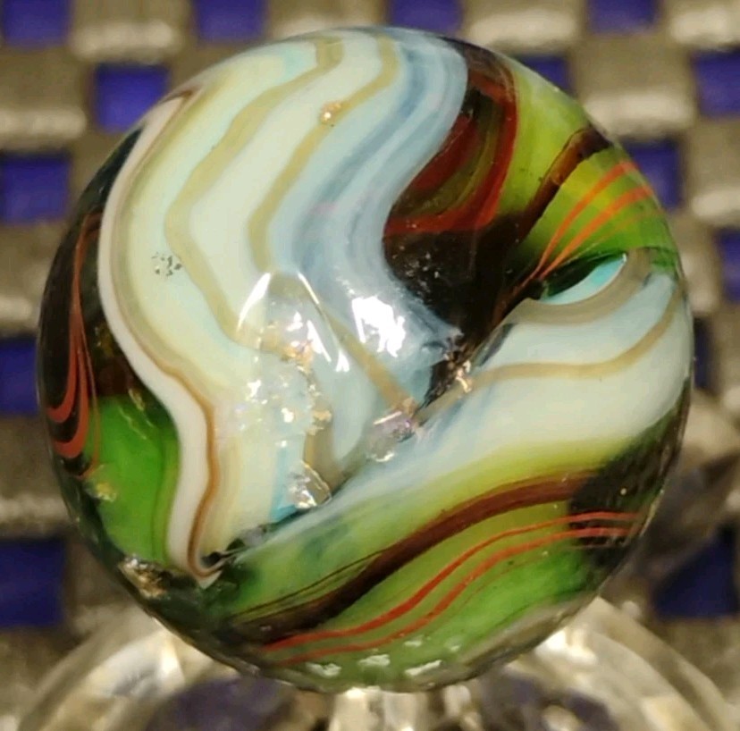 .74″ HOLOGRAPHIC/SHIMMER CONFETTI JABO/D.A.S. MARBLES💥SWIRL TOYS MINT-