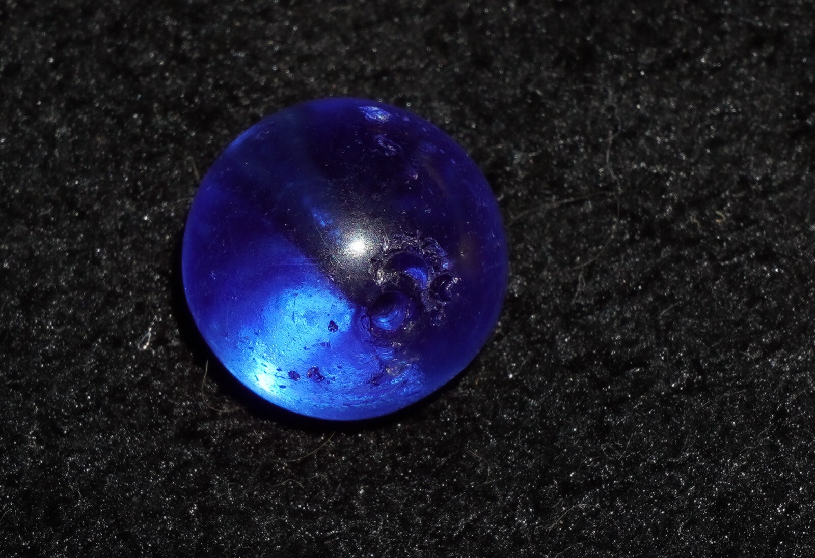 Vintage Royal Blue Cyclone Transparent Marble Bead Jewelry?