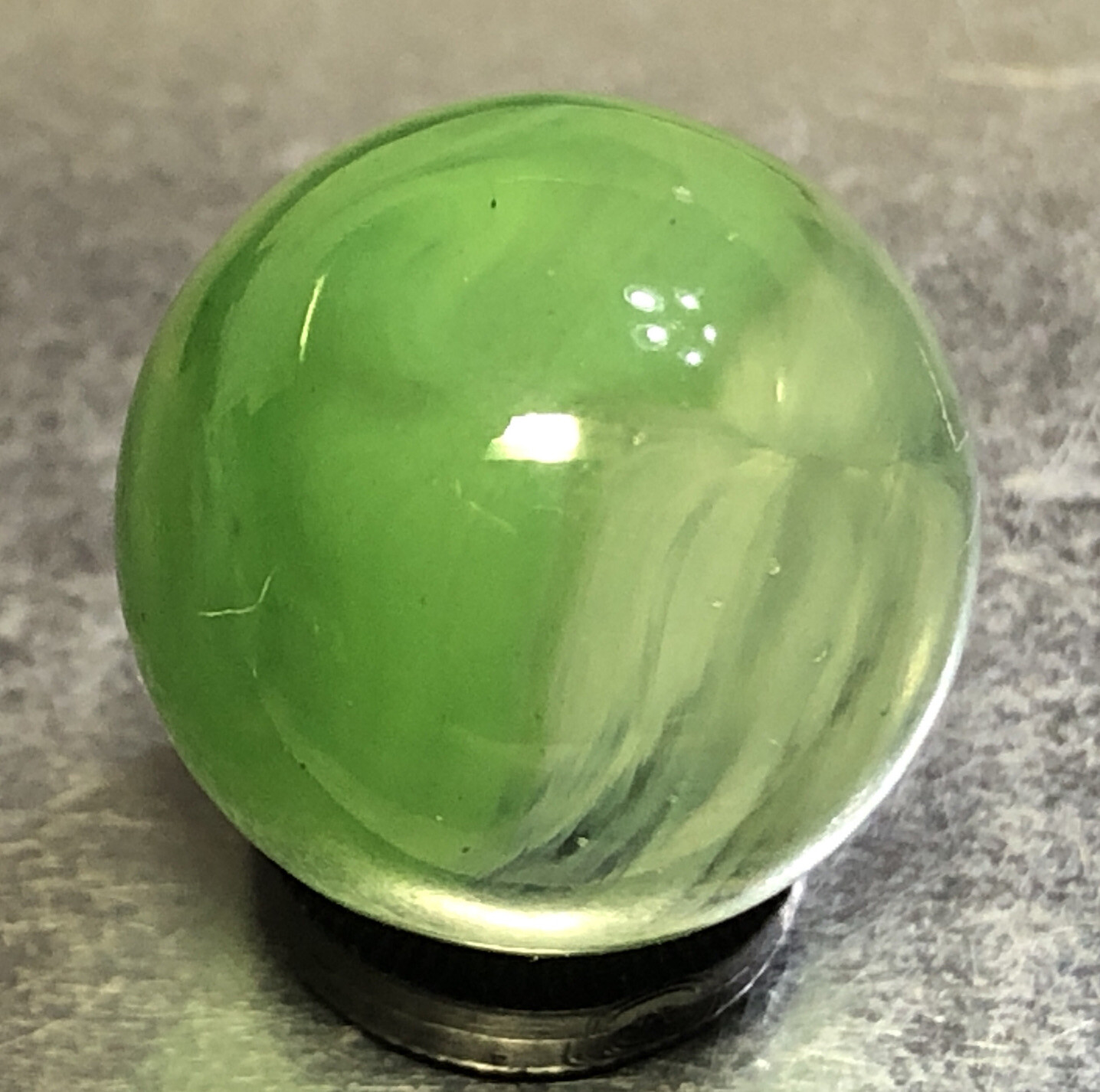 NM+ Light Green Phantom Conqueror Whispy VITRO Patch Vintage Marbles .615″ Look!