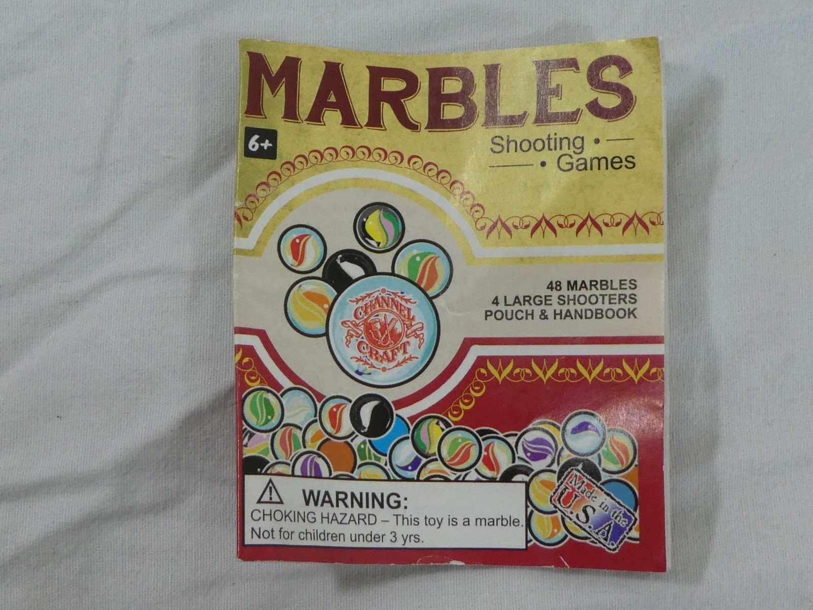 Channel Craft 98 Assorted Classic Multi Colored Glass Marbles Made USA Handbook