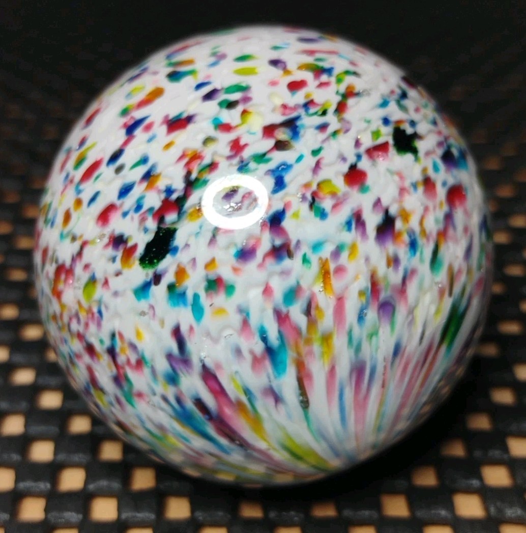 1.78″ 😍 -ONIONSKIN W/ SILVER MICA-CONTEMPORARY ART MARBLES – MINT