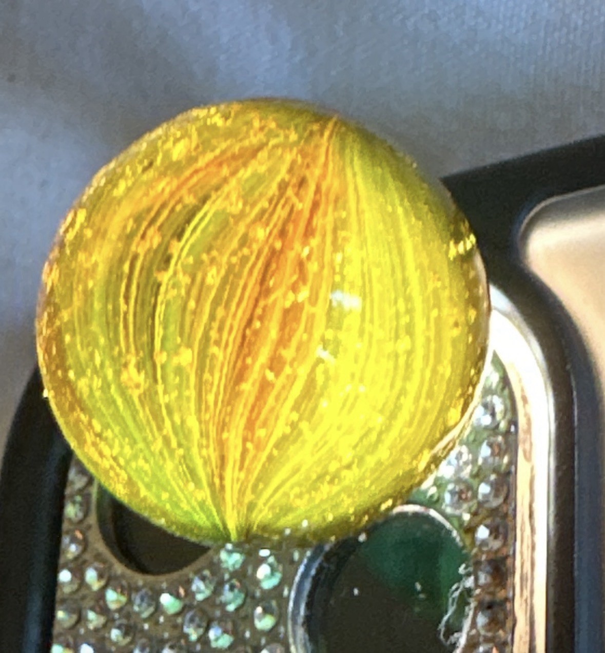 Rare 20mm Peltier NLR Golden Rebel Shooter – Heavy Adventurine – Cadmium Glow