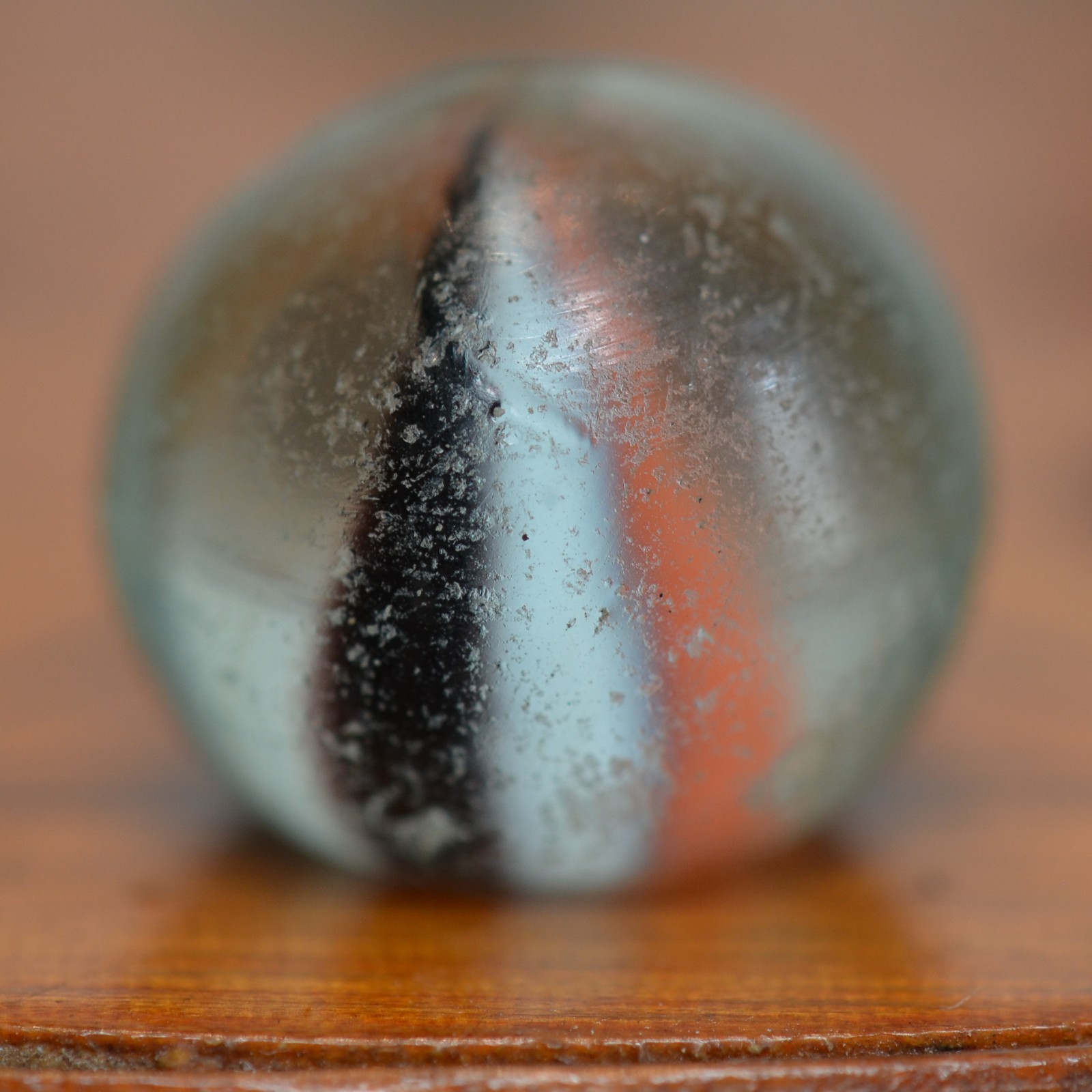Handmade Naked Ribbon Core Marble, 11/16 in, Good, Germany, 1860-1920, S1533