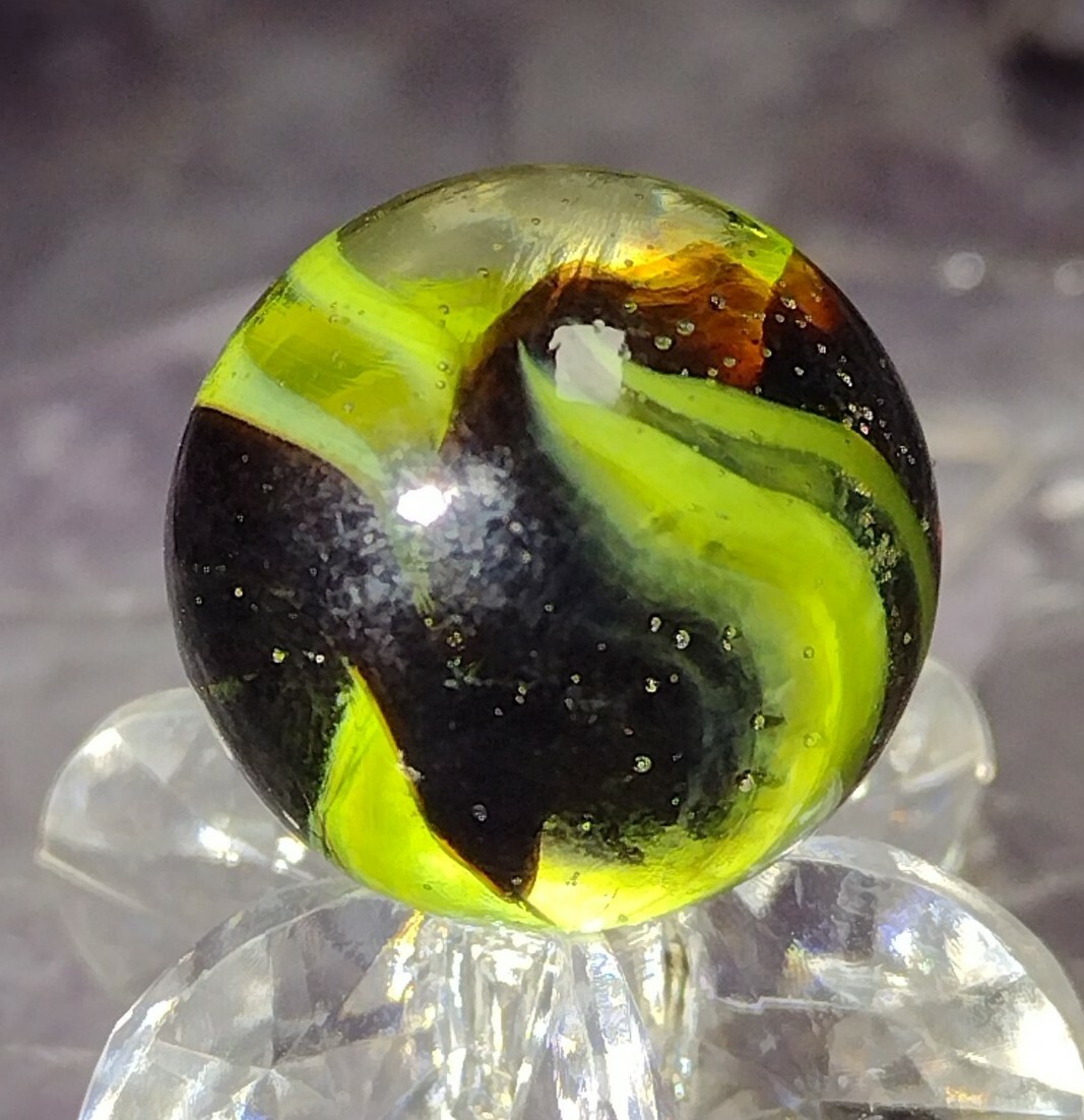 .64″ ODD LOOKING DEEP DIVE MARBLES- NM RARE UNIQUE OLD TOYS