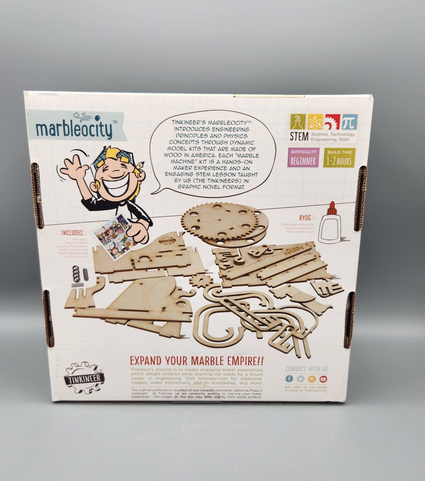 Tinkineer Marbleocity Mini Coaster Maker Kit Ages 9+ Beg. STEM build
