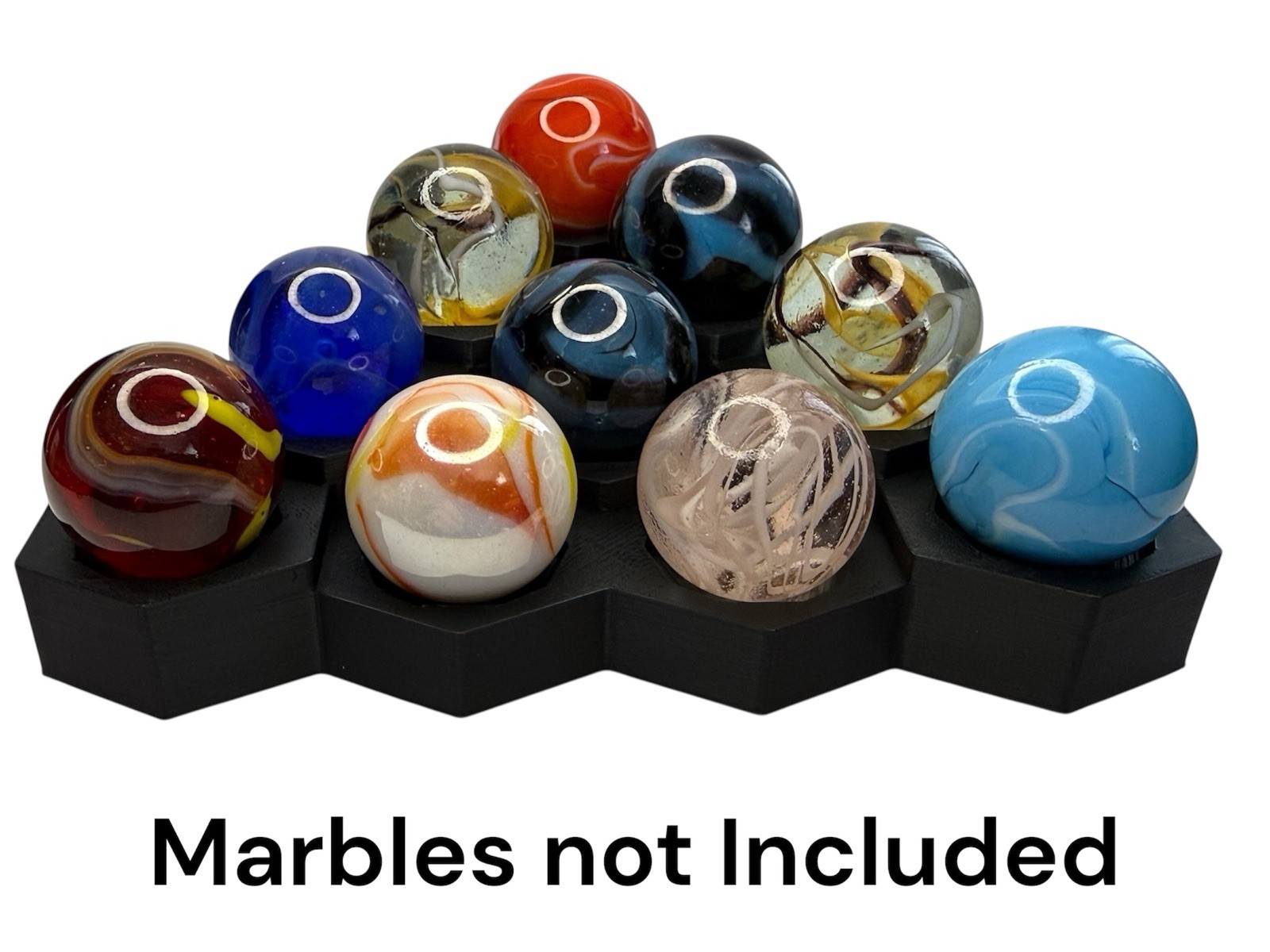 Black Display for 1” Shooter Marbles Spheres And Orbs – Lot #8296