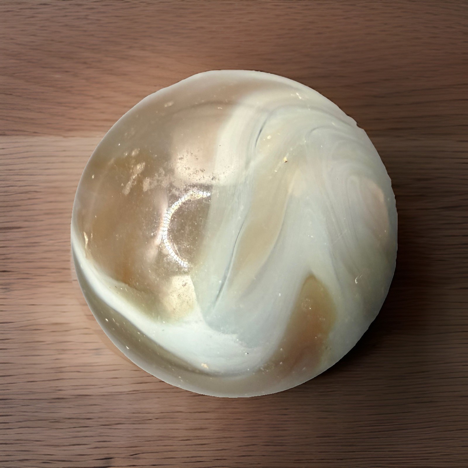 Large Swirl Glass Machine Made Marble Approx. 0.91 in Diameter