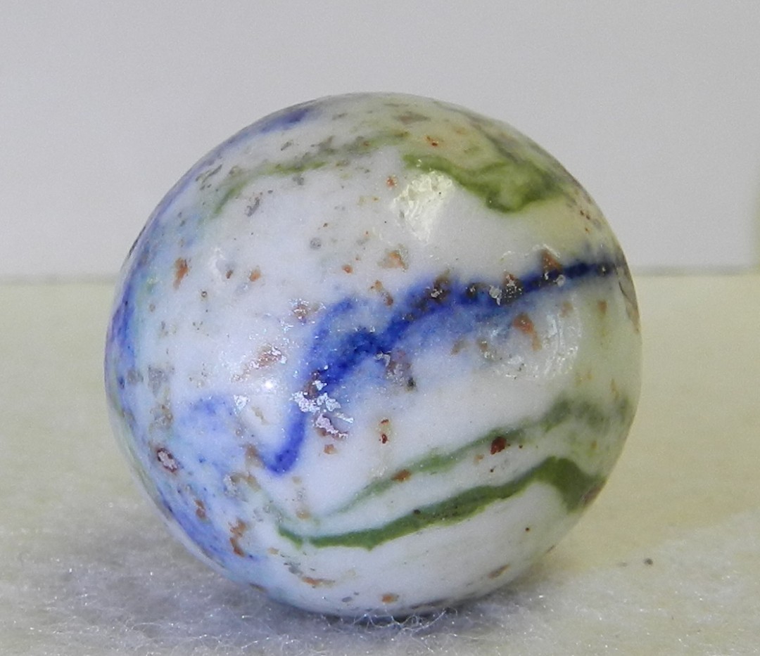 #21040m Large 1 Inch Vintage German Handmade Crockery Shooter Marble