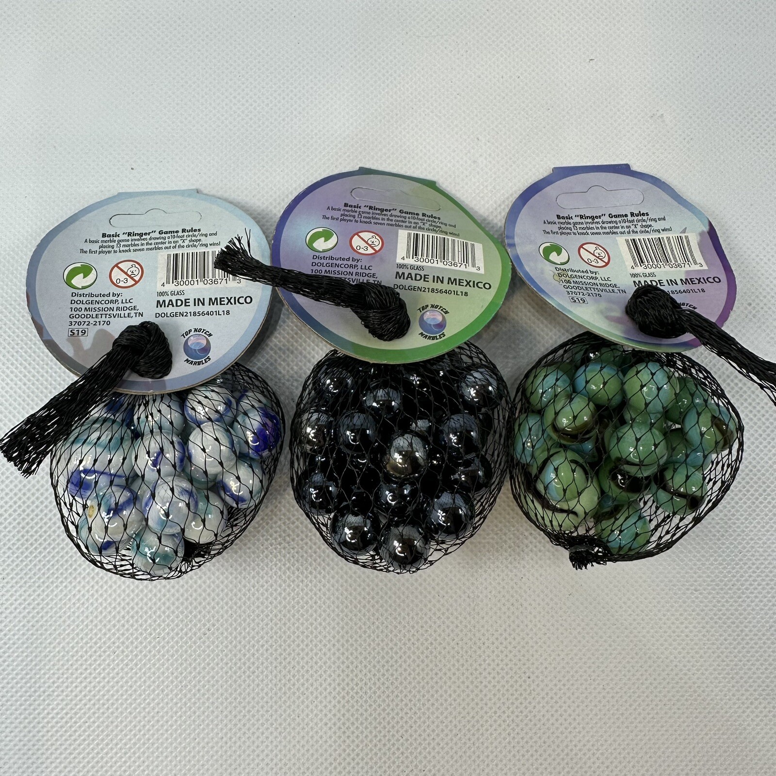 (3) Bags of Brand New Marbles- Torpedo, Mermaid, Shark 75ct