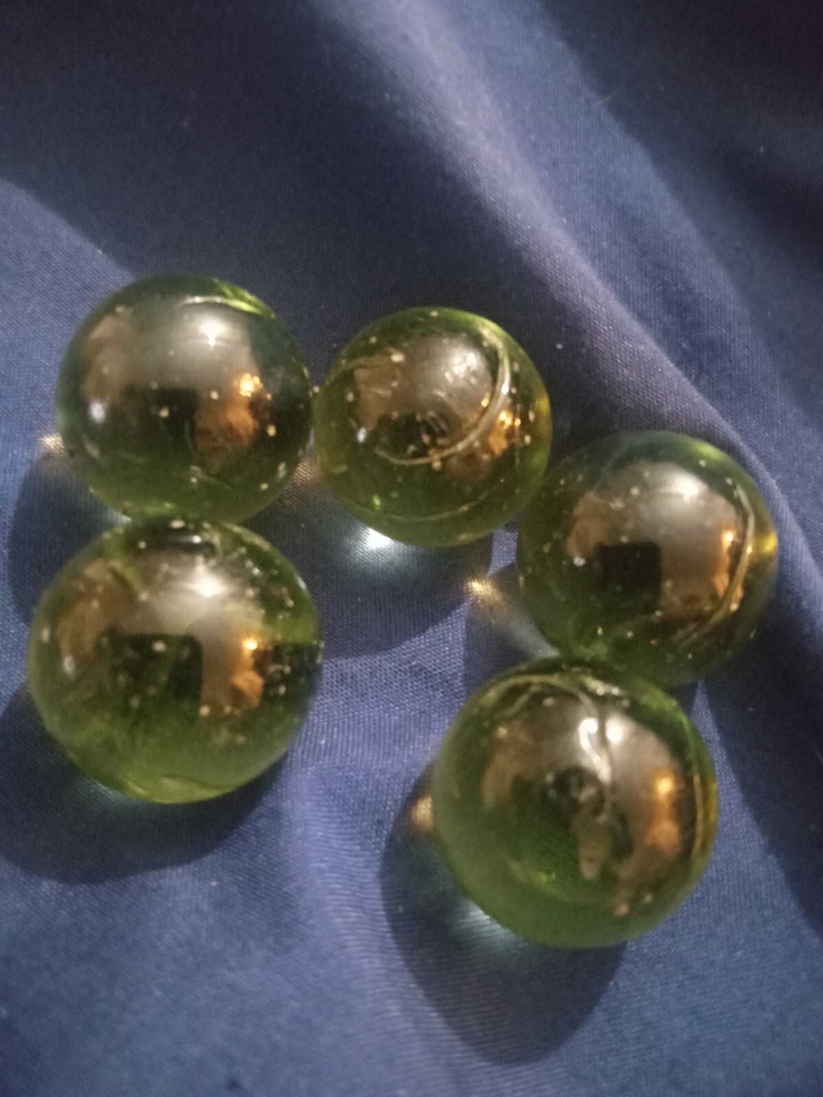 TWO Translucent Dark Green Glass Marble Shooters 20+/- mm REVISED
