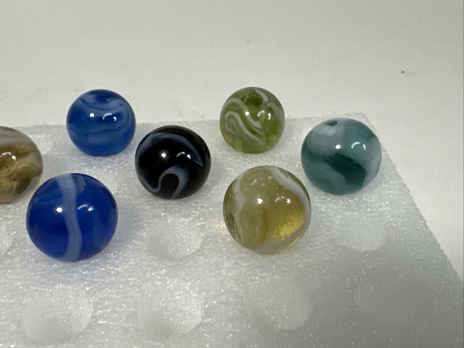 115 Lot Of 15 Vintage Alox Swirl Marbles!