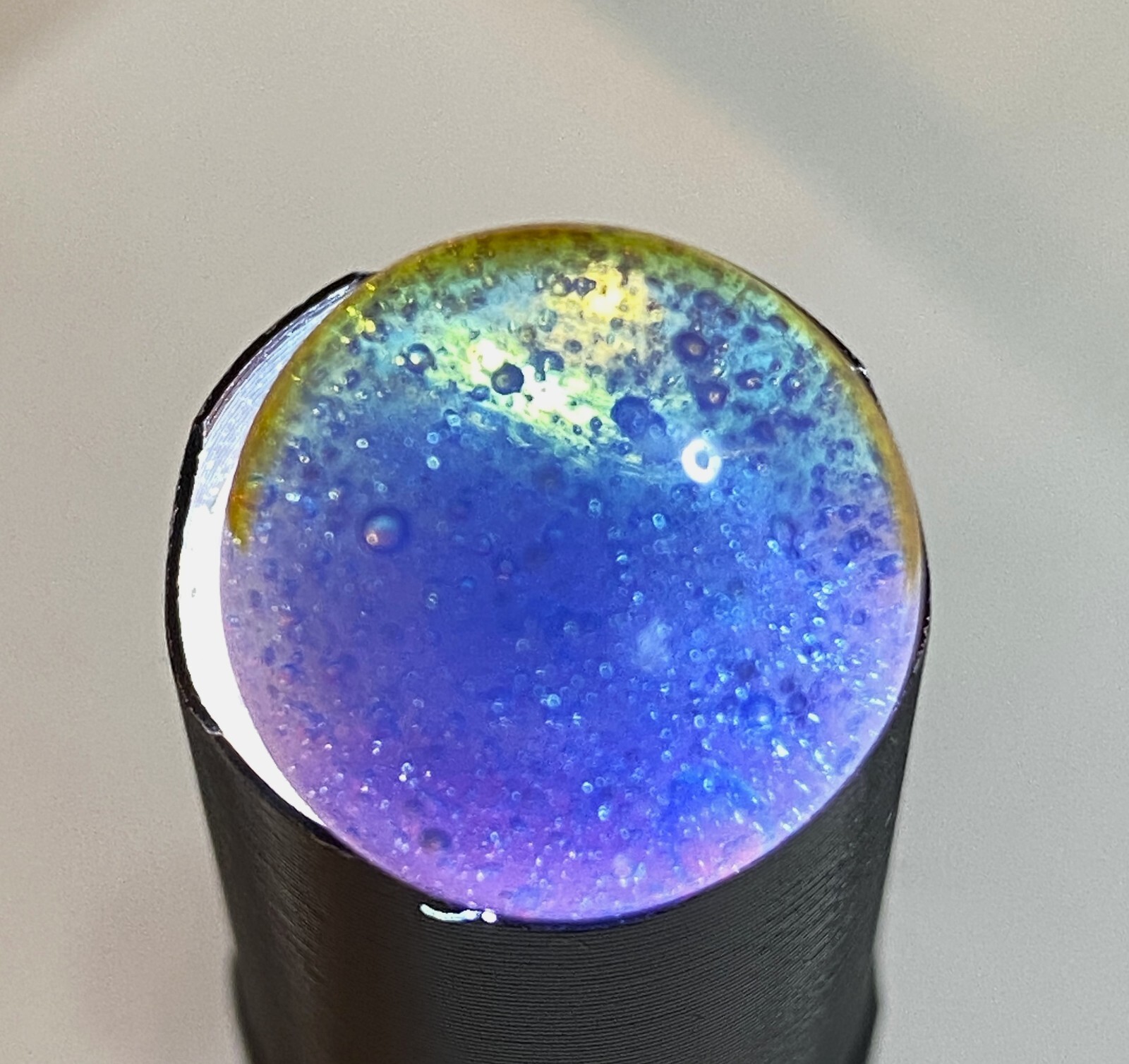 #8 PELTIER MARBLE HYBRID RAINBO BLENDED SPIDERMAN BURNT COLORS .61″ NM+/- MX127