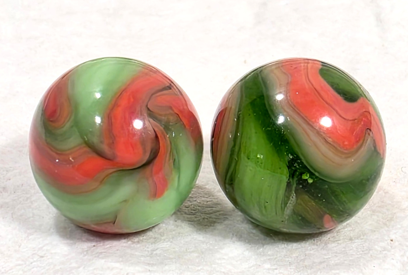 Vintage Alley Agate Watermelon Green Pink Coral Marble West Virginia Swirl LOT