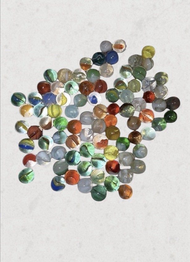 Lot of 88 Glass Marbles – Swirl, Clear & Translucent Mixed Colors Great Variety