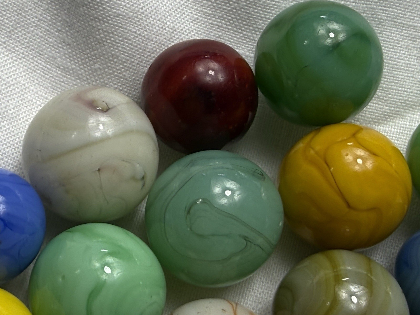 Lot Of (16) Champion Agate Swirl Marbles .54” To .64” NM To NM(+)