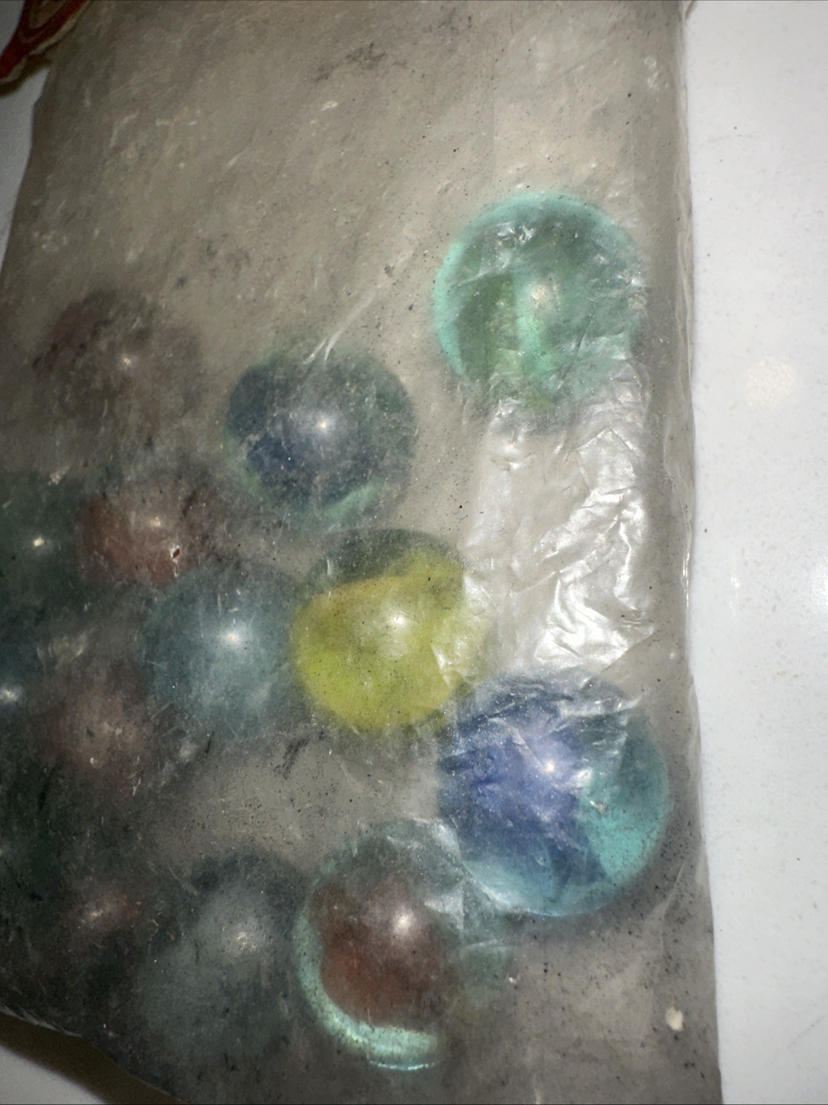 VINTAGE 1950’S? JAPAN 1 BAG Of 14 SUN BRAND CATS EYES GLASS MABLES