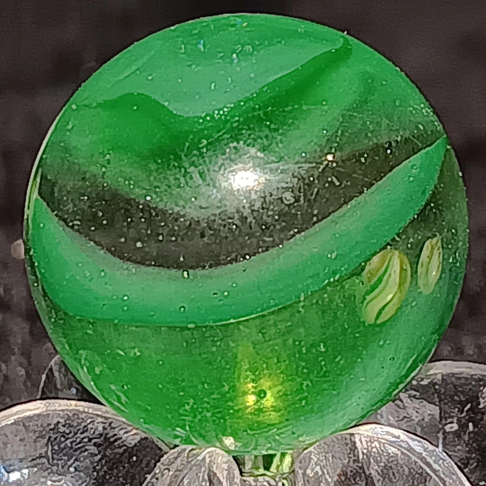 Vintage Marble King Loaded with Adventurine. 5/8 Mint. HTF Example