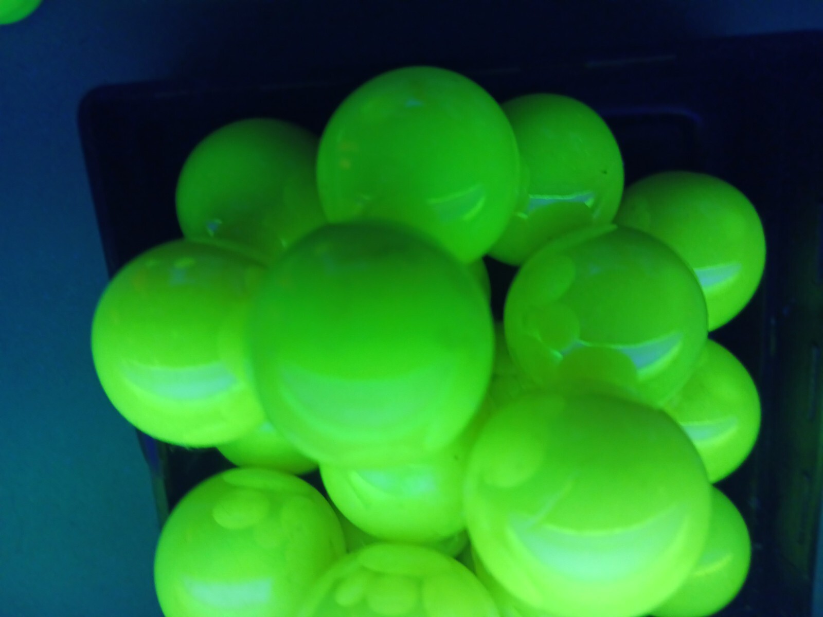 ART GLASS MARBLE/.979″VASELINE URANIUM BLACKLIGHT ABALONE SHOOTER GLOWS GREEN