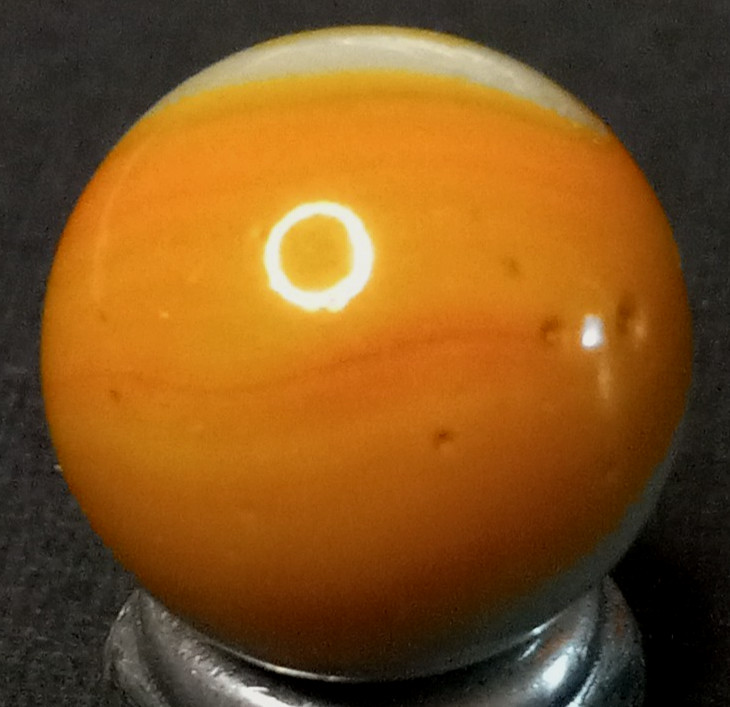 Vintage Kokomo Grey Base Orange Lips Marble .63” Mint Condition 126149