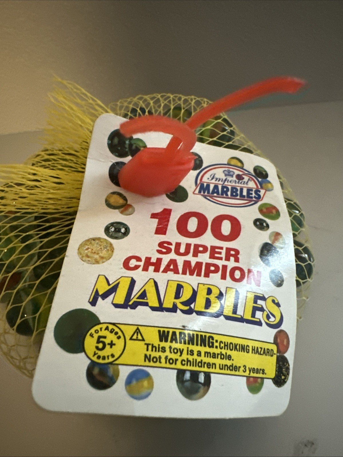 1998 Imperial Marbles Super Champion New 100 Count Mesh Bag Glass Swirl.