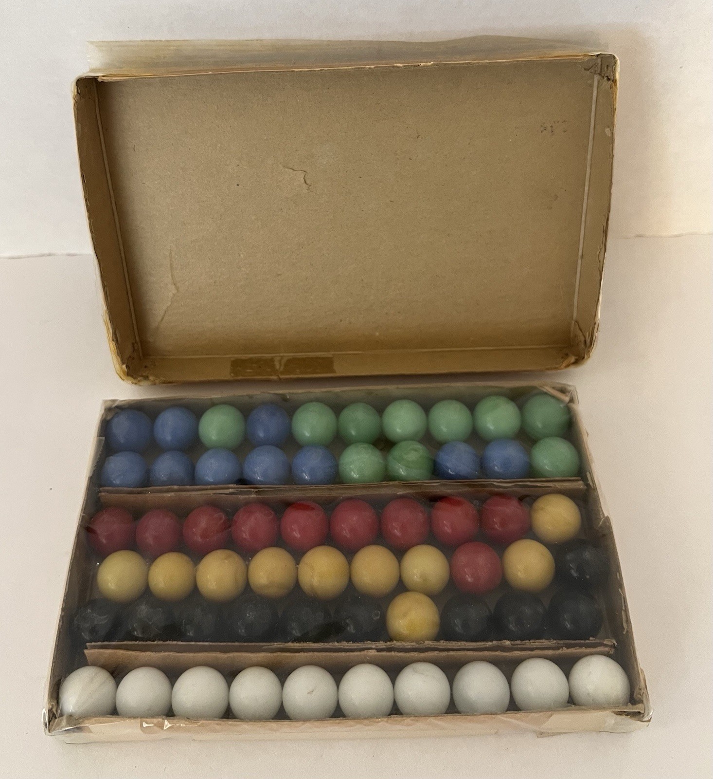 Vintage Berry Pink 60 Solid Color Marbles Set w/ Box USA Red Blue Green