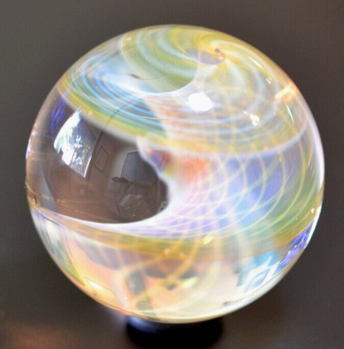 COHESION GLASS MARBLE/1.852″-TRANSPARENT CORKSCREW-MAGENTA,PINK,TURQ.,ORANGE +