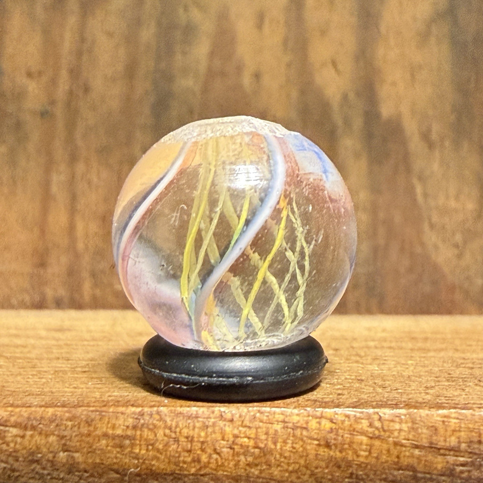 Antique German Handmade Latticinio Peewee Marble 15/32(-)” Near Mint(++) | 269